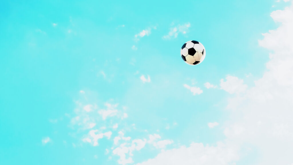 soccer ball in the air